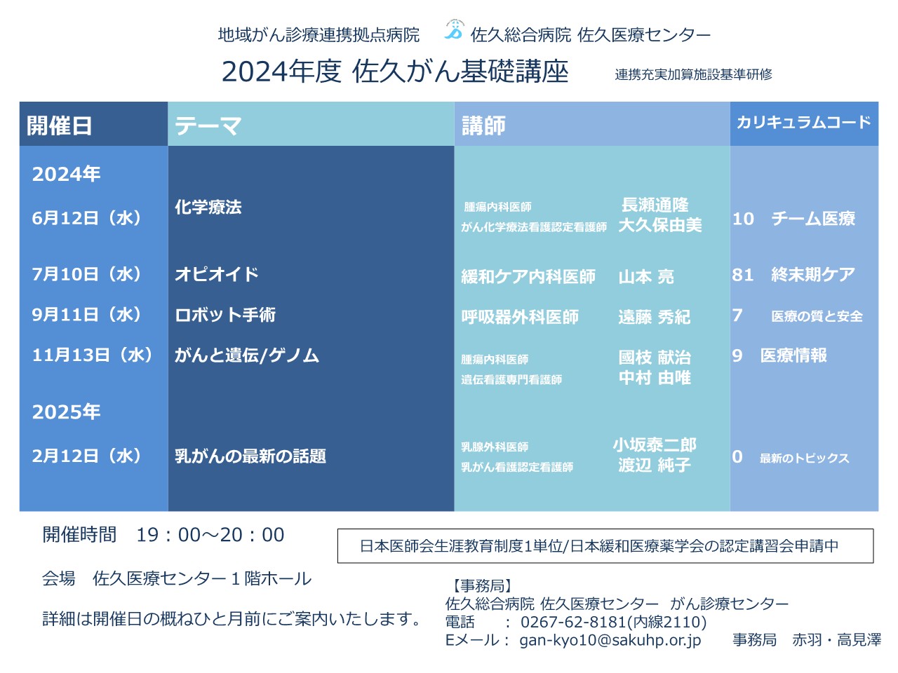 2024年度の講座